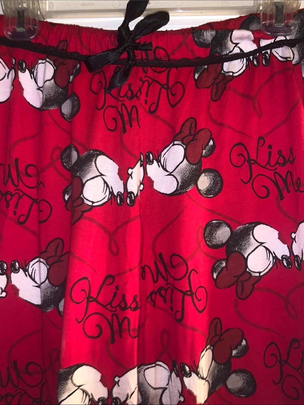 Disney Red Minnie And Mickey Mouse Pajama Capris Pants - Picture 6 of 9